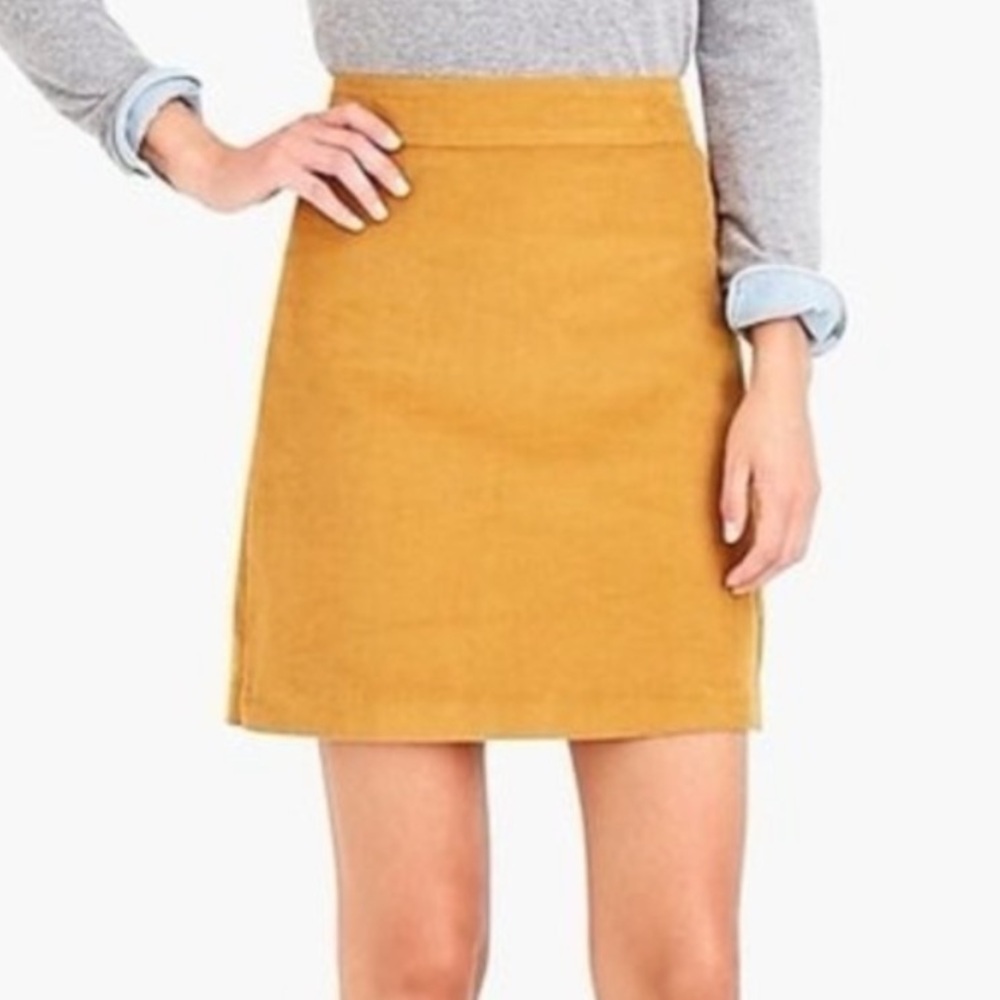 J.Crew Mercantile Mustard Corduroy Mini Skirt Size 2‎ A-Line Fall Style